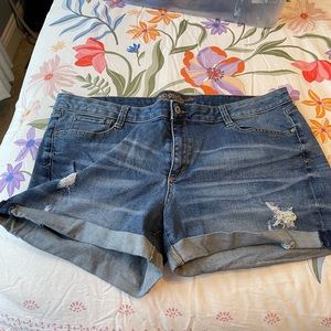 Arizona Destroyed Jean Shorts, Sz. 19